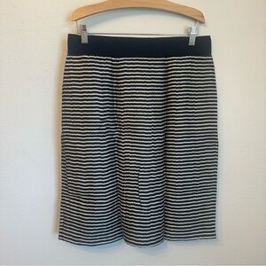 LOFT Navy and White Striped Skirt